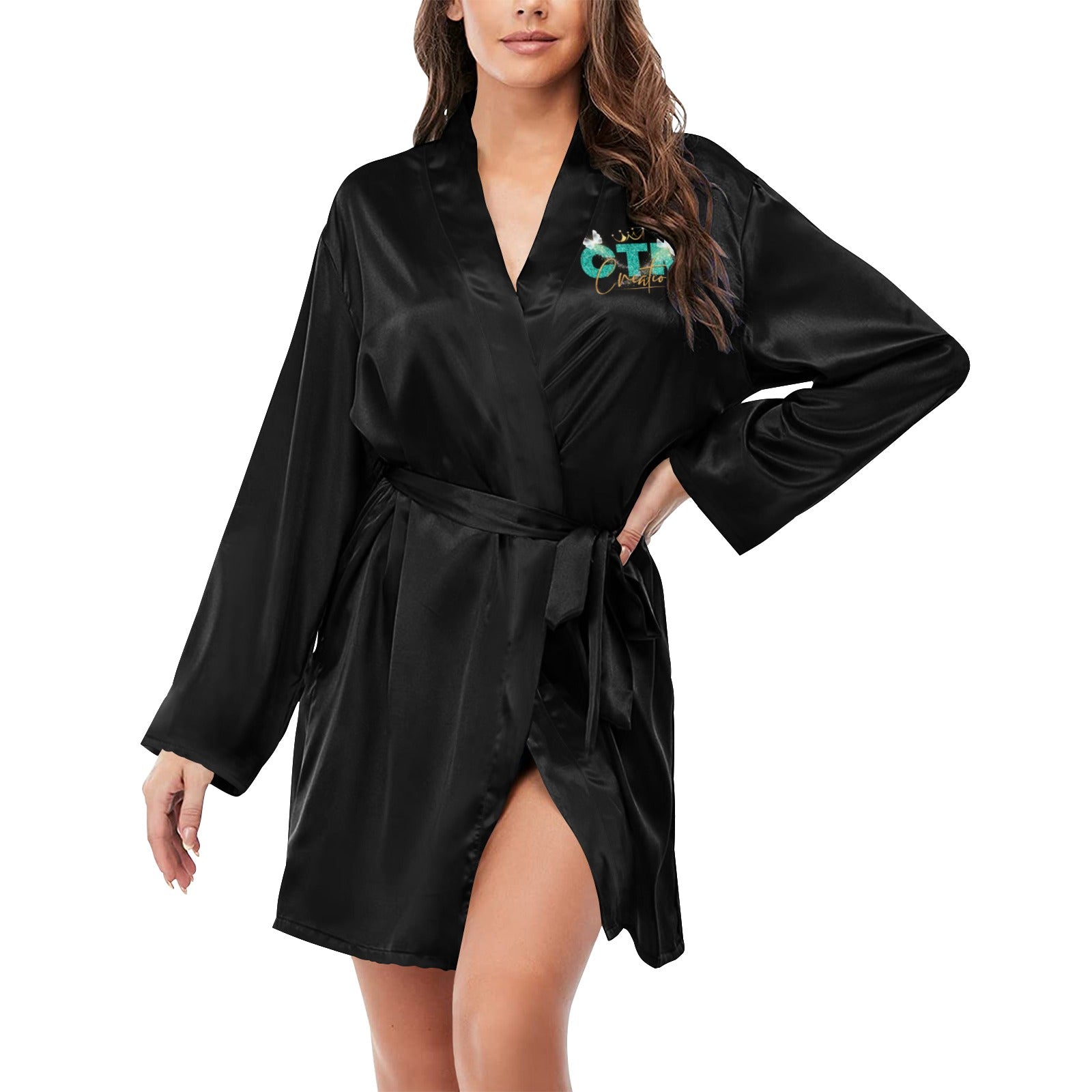 Customize Women s Long Sleeve Belted Night Robe