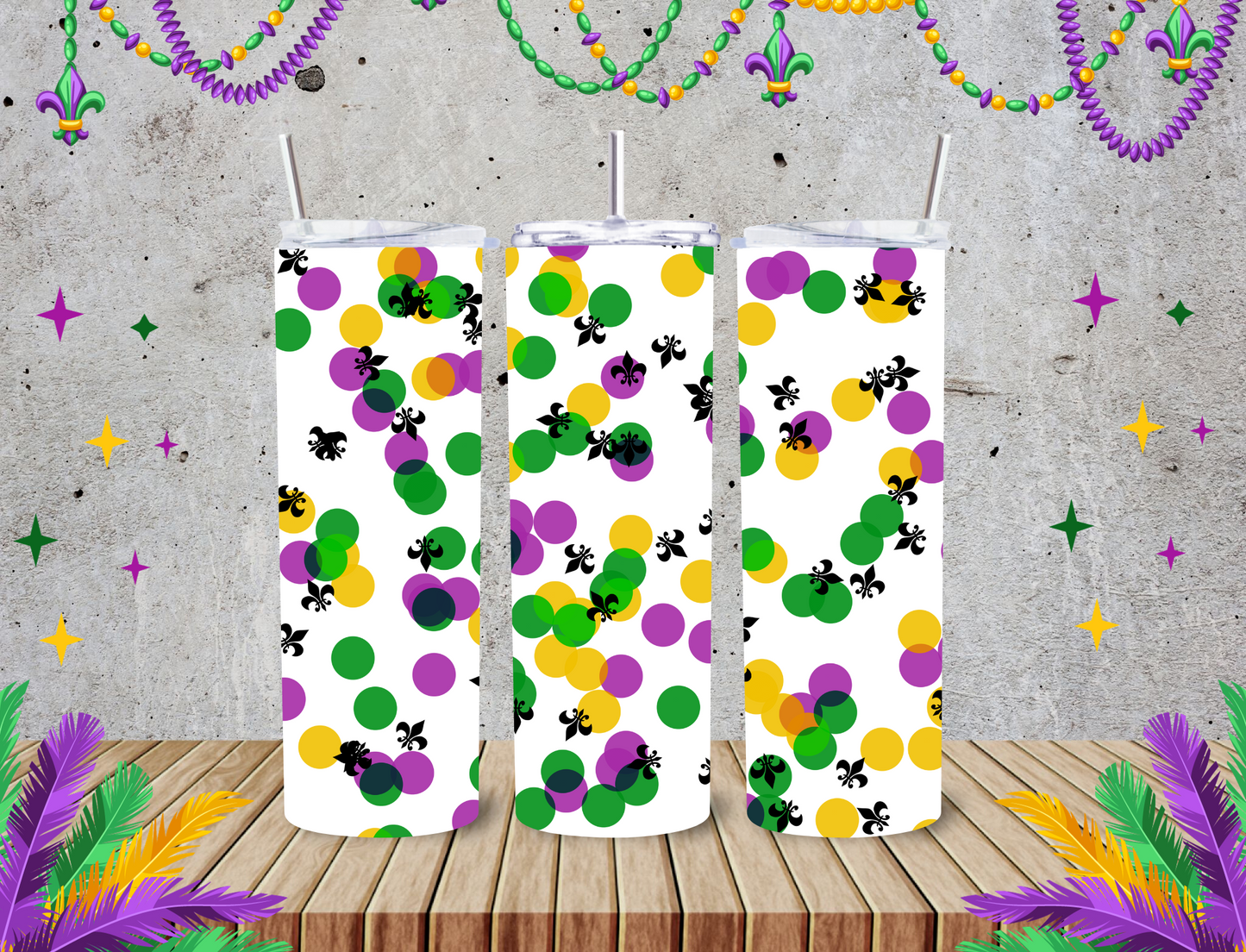 Mardi Gras 20z Tumblers