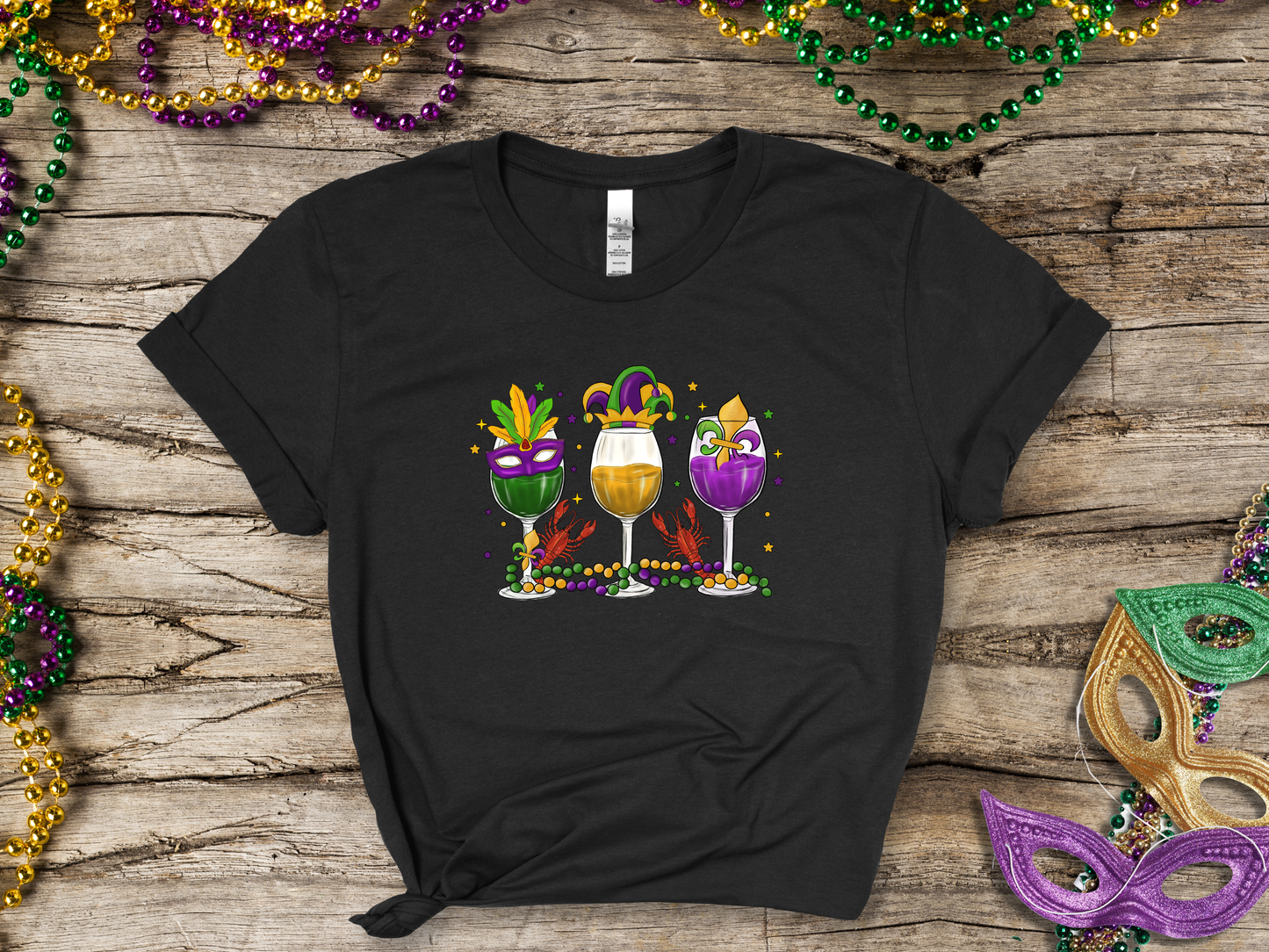 Mardi Gras Glass of Wine