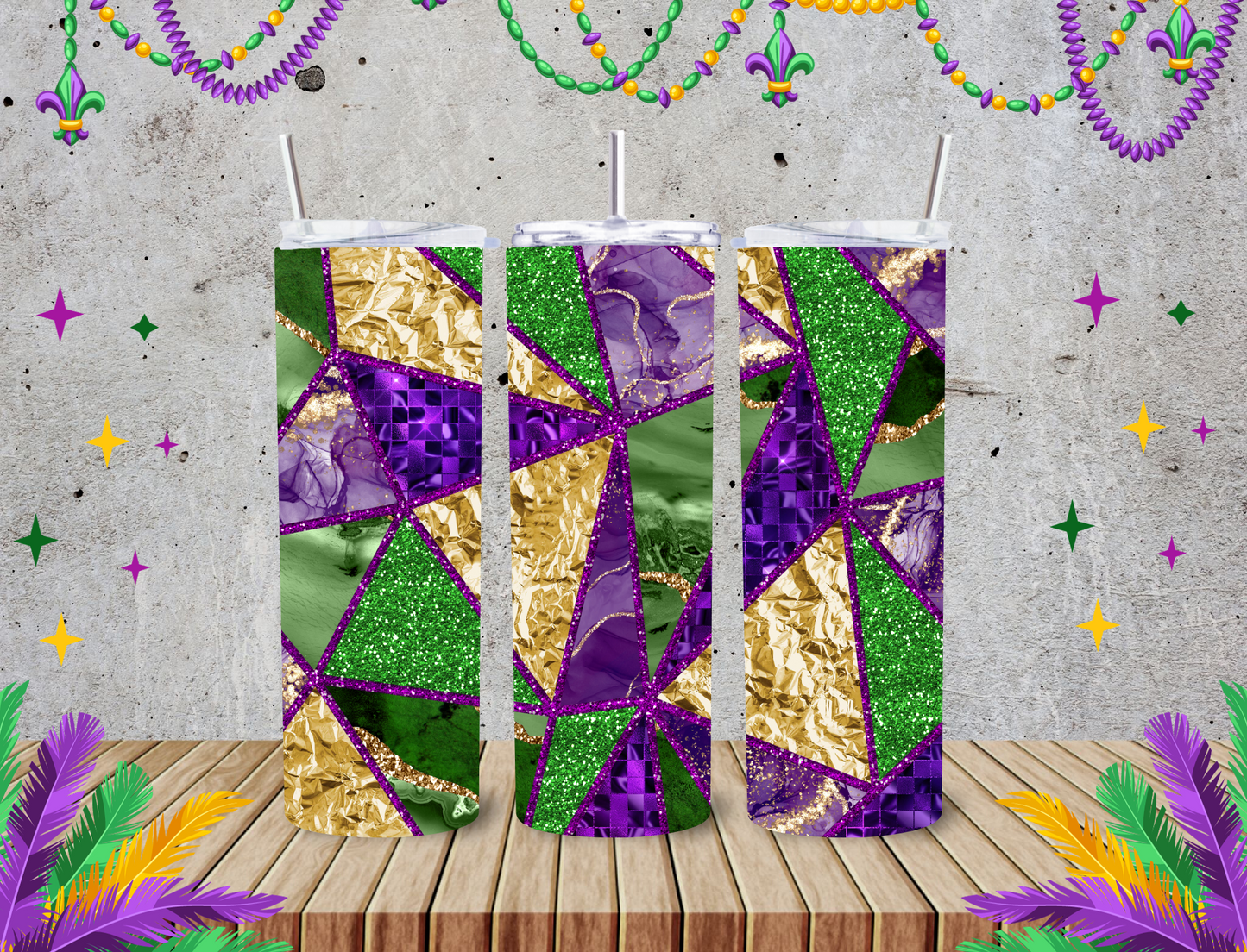 Mardi Gras 20z Tumblers