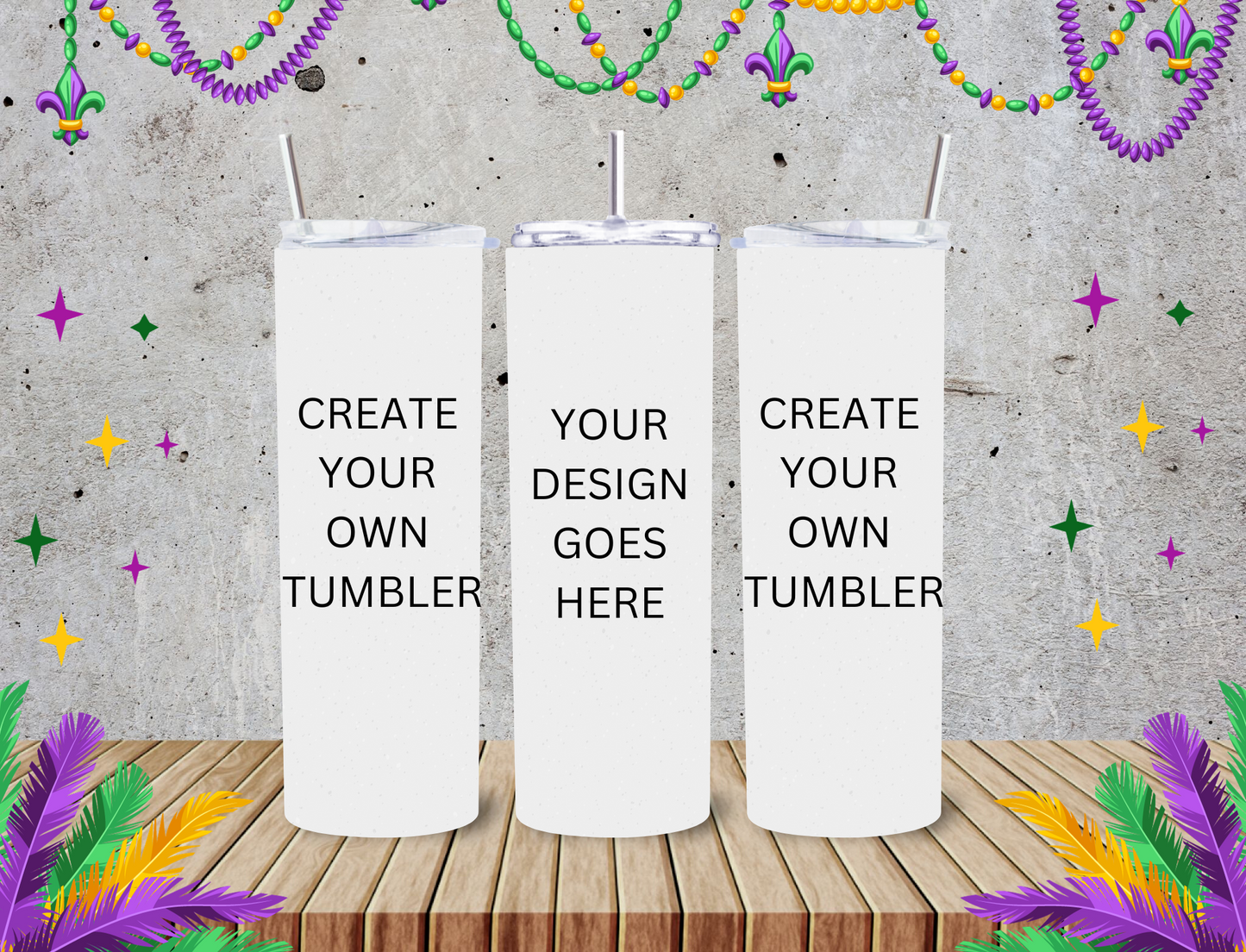 Mardi Gras 20z Tumblers