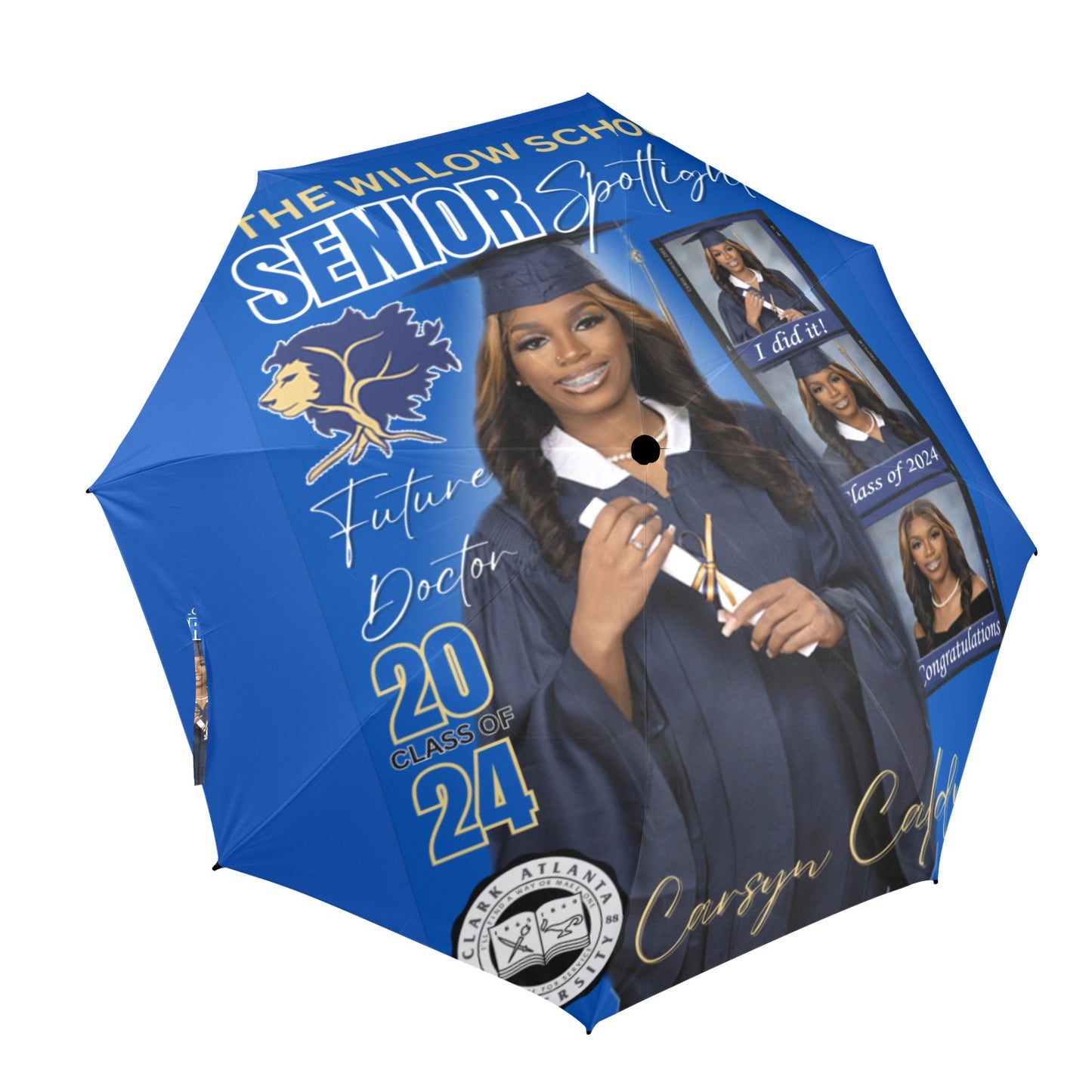 Graduation Semi-Automatic Foldable Umbrella